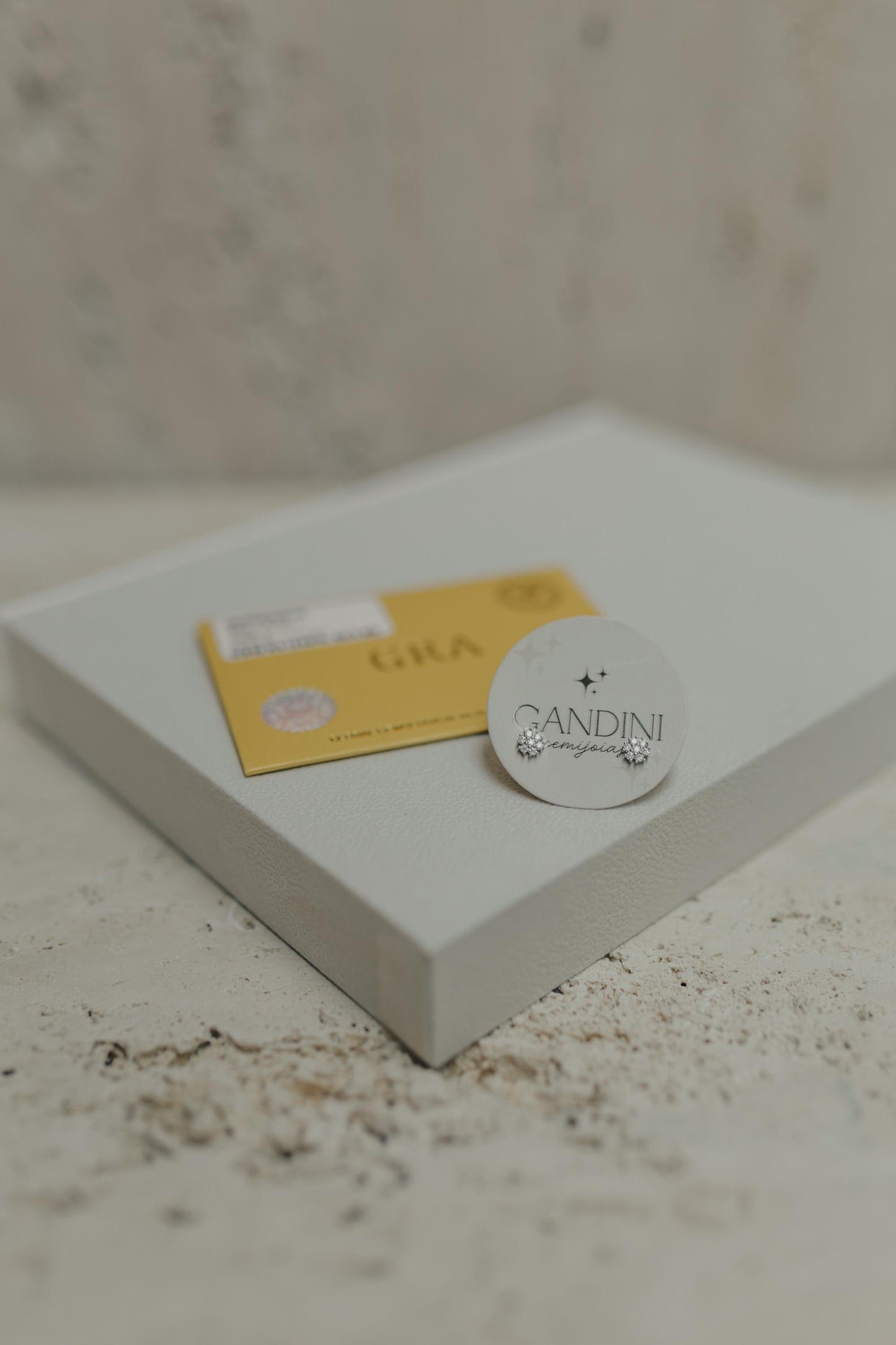 Brinco Flor Moissanite Prata 925 Ródio Branco