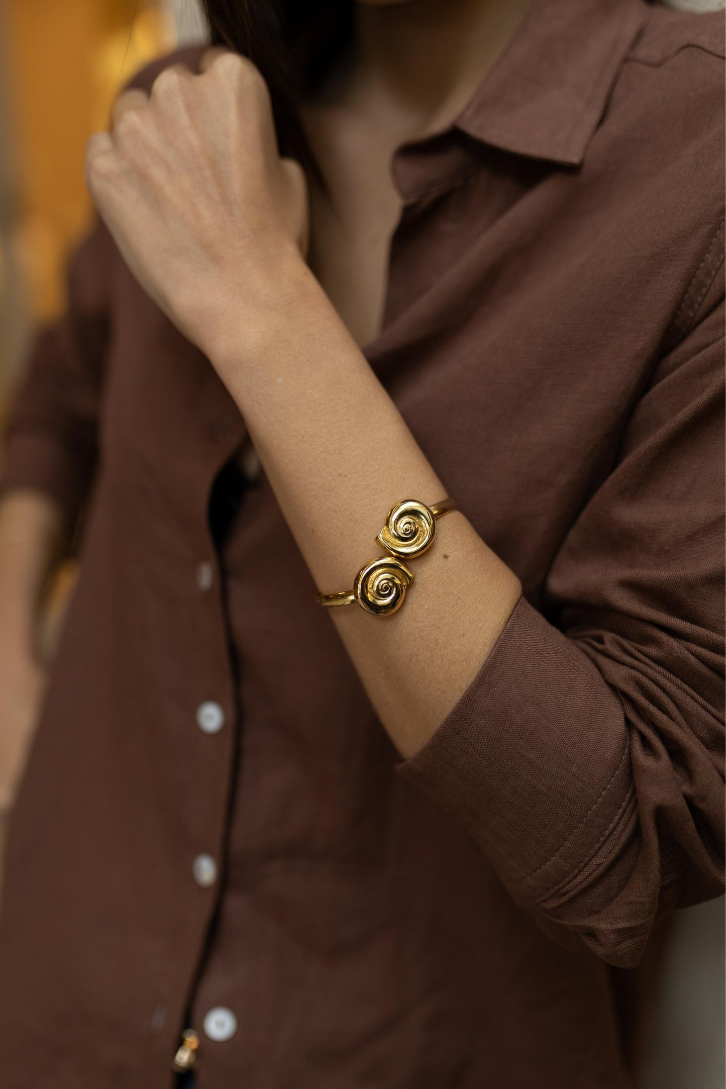 Bracelete Caracol Dourado
