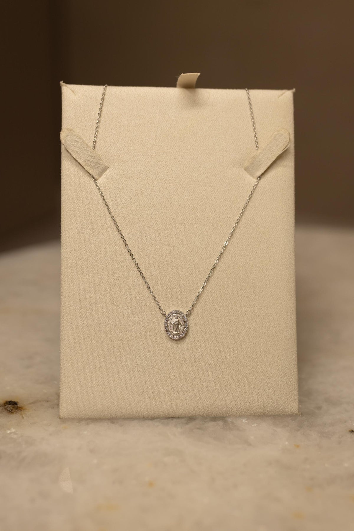 Colar Nossa Senhora das Graças Medalha Milagrosa Moissanite Prata 925