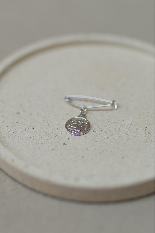 Alfinete Batizado Anjo da Guarda Ródio Branco