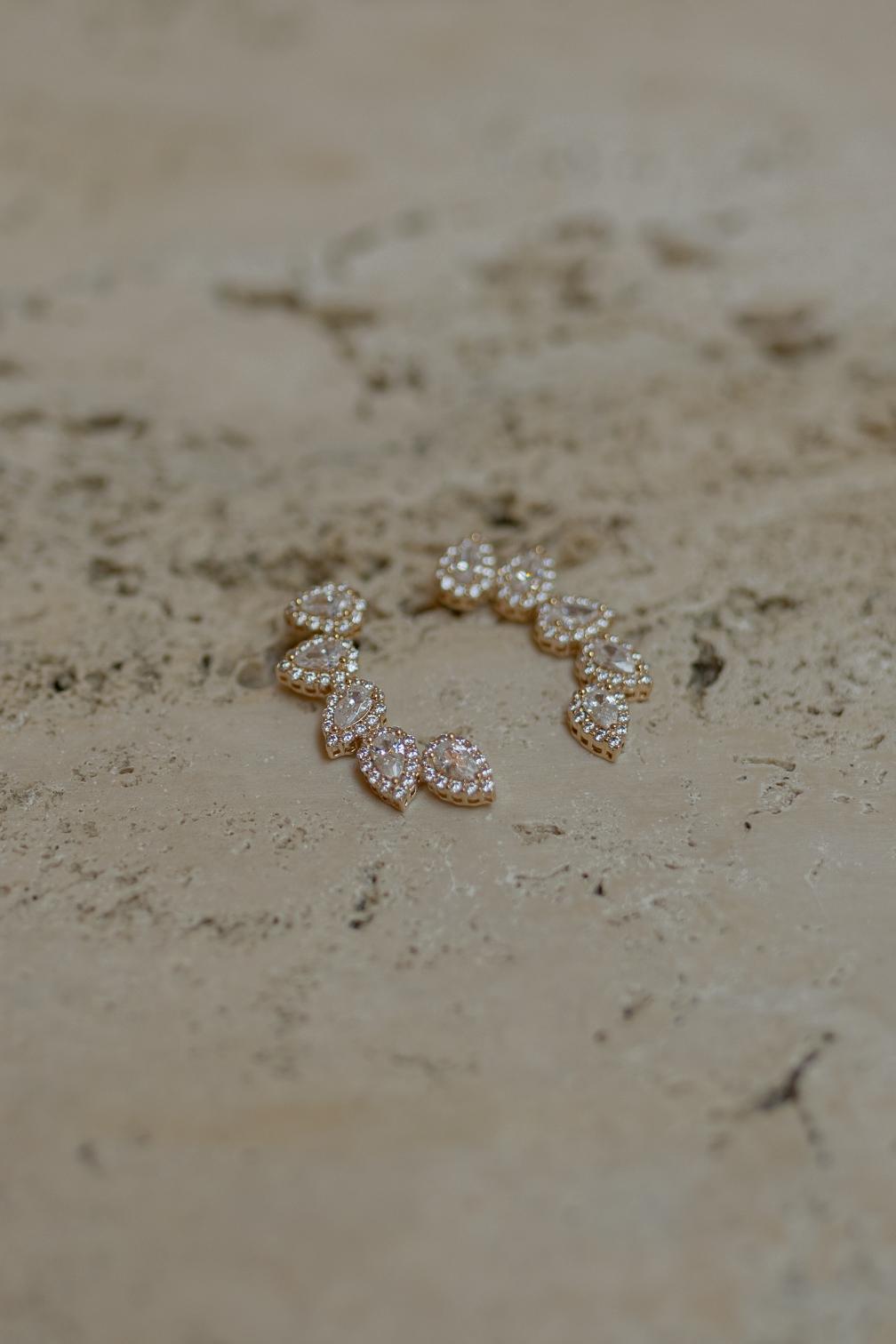 Brinco Ear Cuff Gotas Dourado