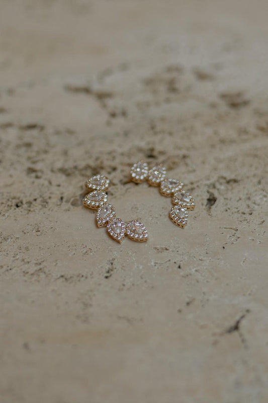 Brinco Ear Cuff Gotas Dourado