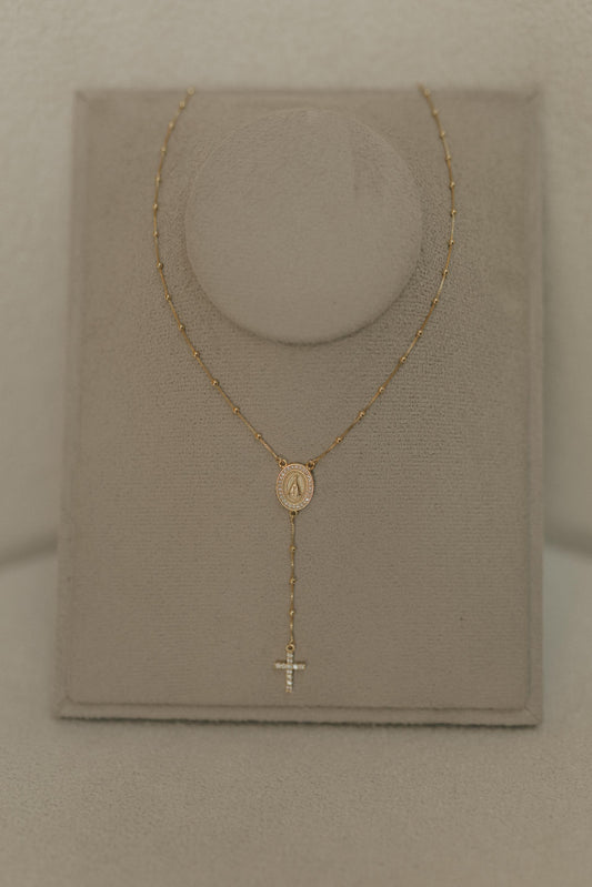 Colar Terço Nossa Senhora Aparecida Dourado
