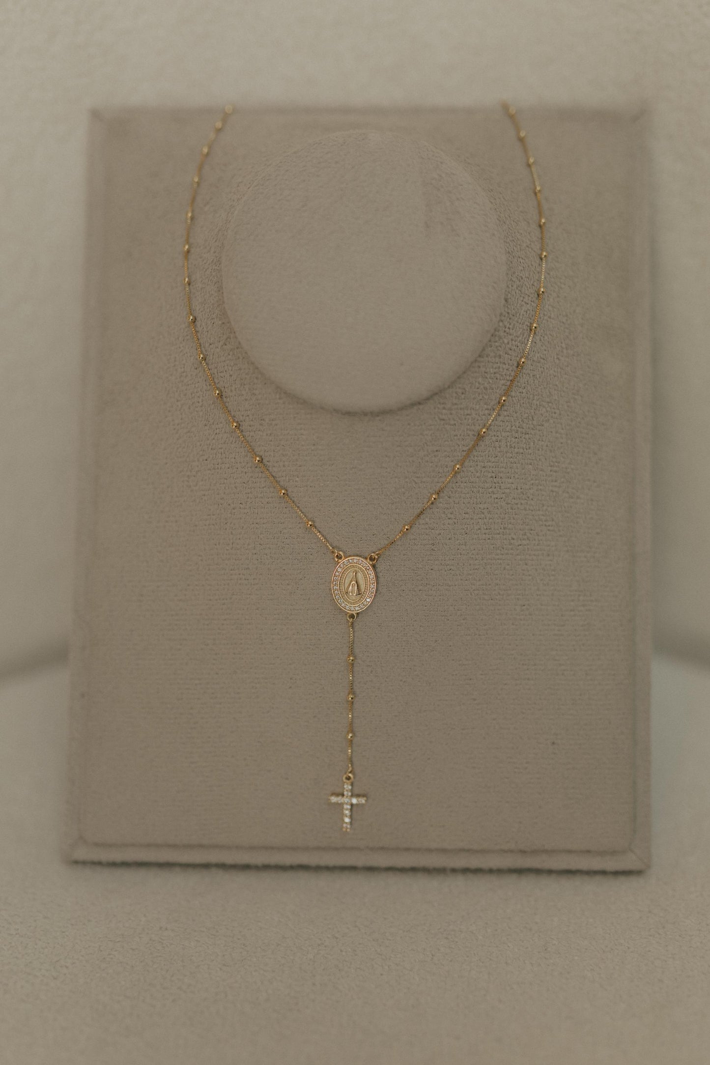 Colar Terço Nossa Senhora Aparecida Dourado