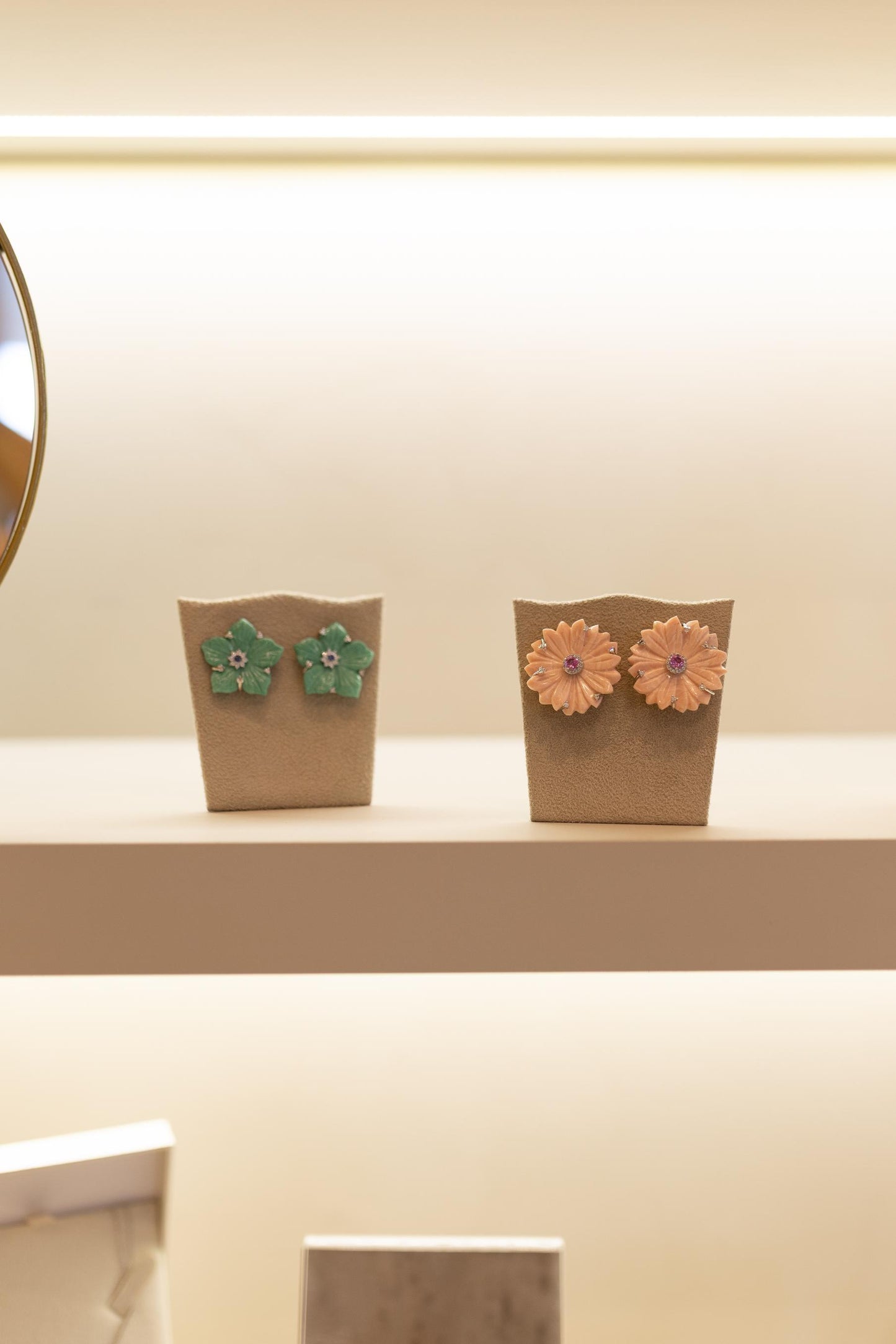 Brinco Flor 5 Pétalas Baquelite Verde Prata 925 Ródio Branco