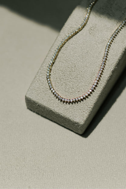 Colar Riviera 3 Pontas 2mm 40 cm Dourado