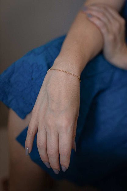 Pulseira Minimalista De Bolinhas Dourado