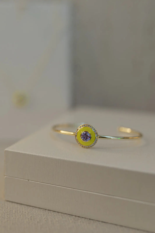 Bracelete Esmaltado Rainbow Dourado