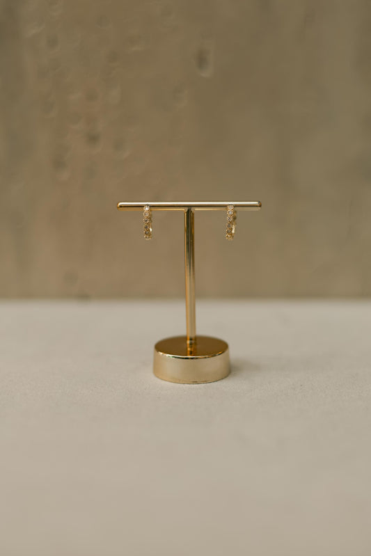 Brinco Argola Click Confete Cristal G Dourado