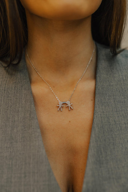 Colar Filhos Cravejados Ródio Branco