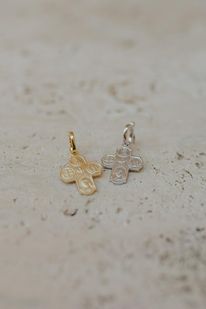 Pingente Cruz das Quatro Medalhas Prata 925