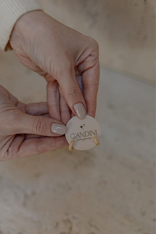 Brinco Argola Cravejado Triplo Dourado