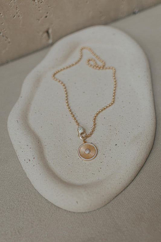 Colar Bolinhas Prata 925 Com Fecho Cravejado Dourado