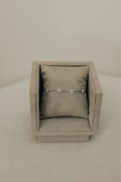 Pulseira Flores Prata 925