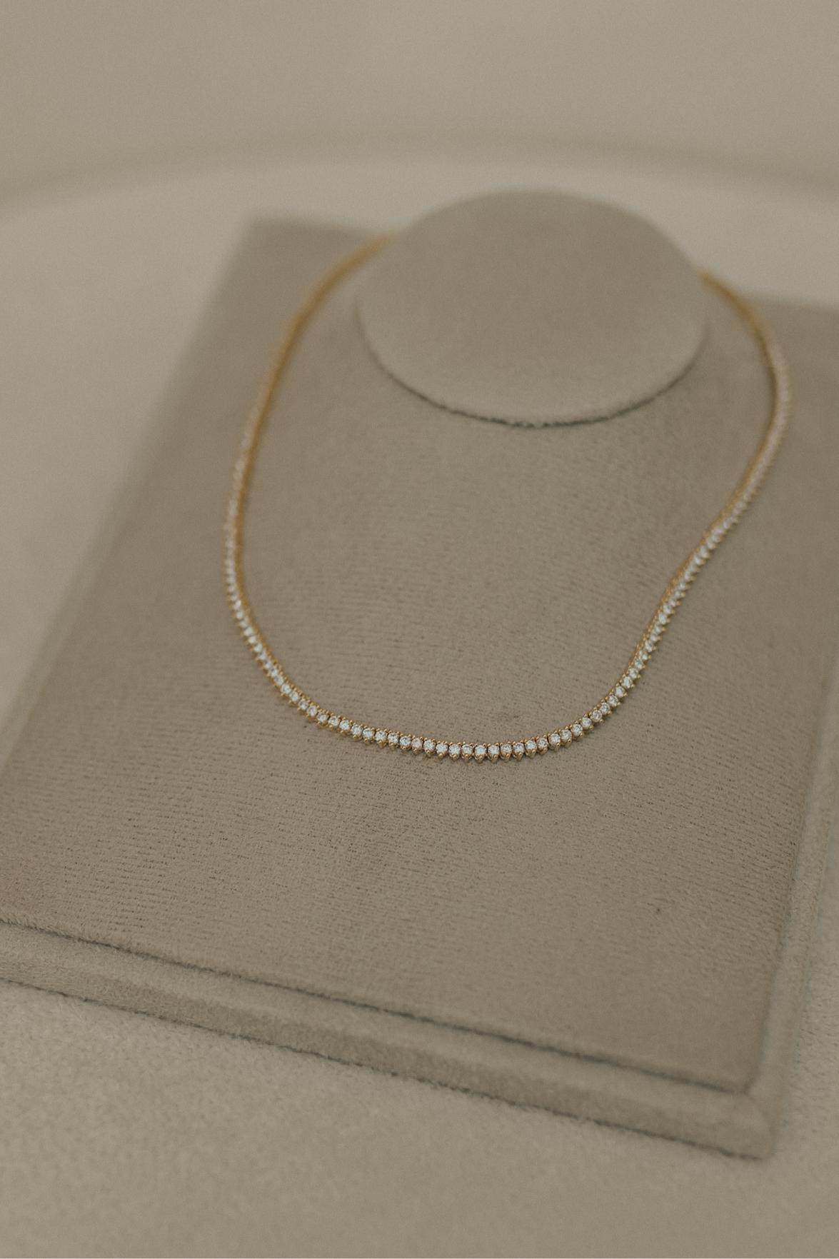 Colar Riviera 3 Pontas 2mm 40 cm Dourado