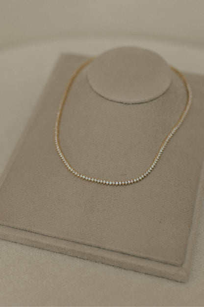 Colar Riviera 3 Pontas 2mm 40 cm Dourado