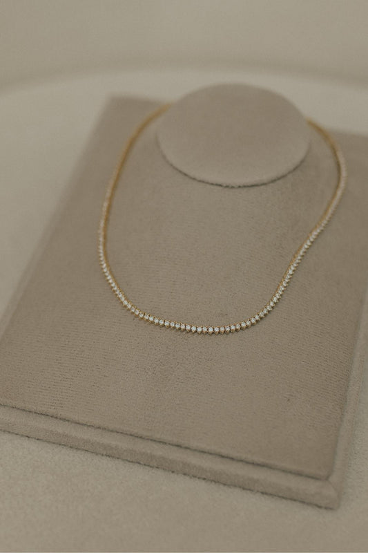 Colar Riviera 3 Pontas 2mm 40 cm Dourado