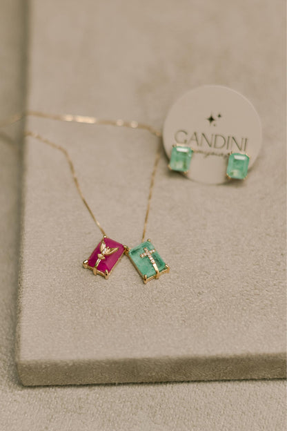 Colar Escapulário Pedras Fusion Dourado