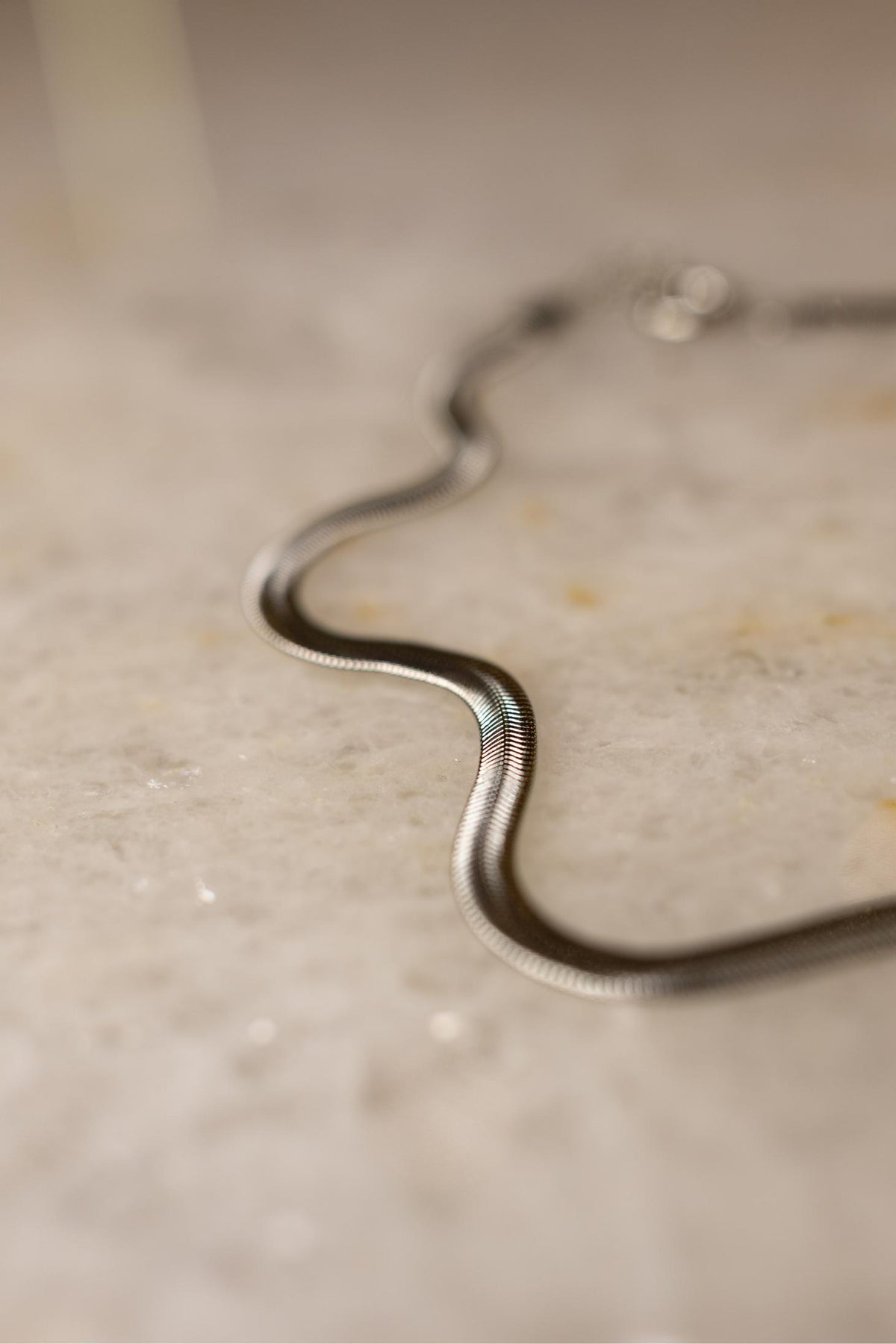 Colar Snake 6mm Ródio Branco
