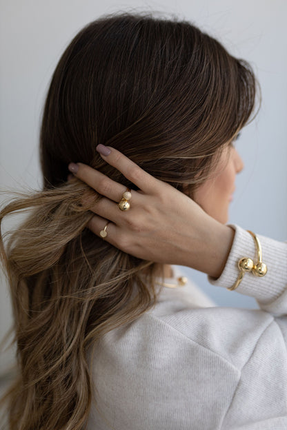 Bracelete de Bolas Liso Dourado