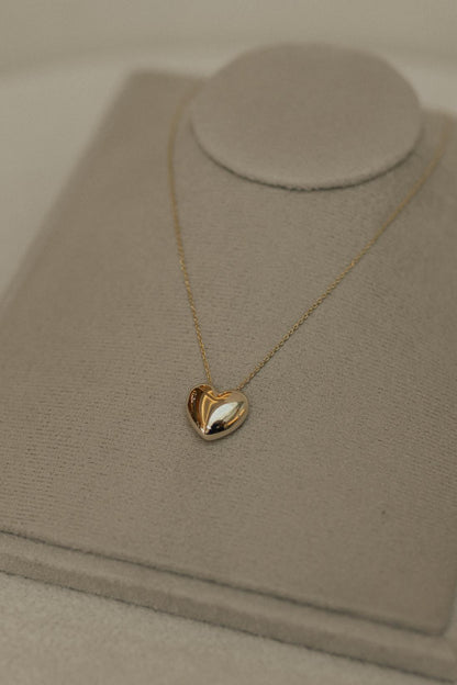 Colar Coração Bojudo Dourado