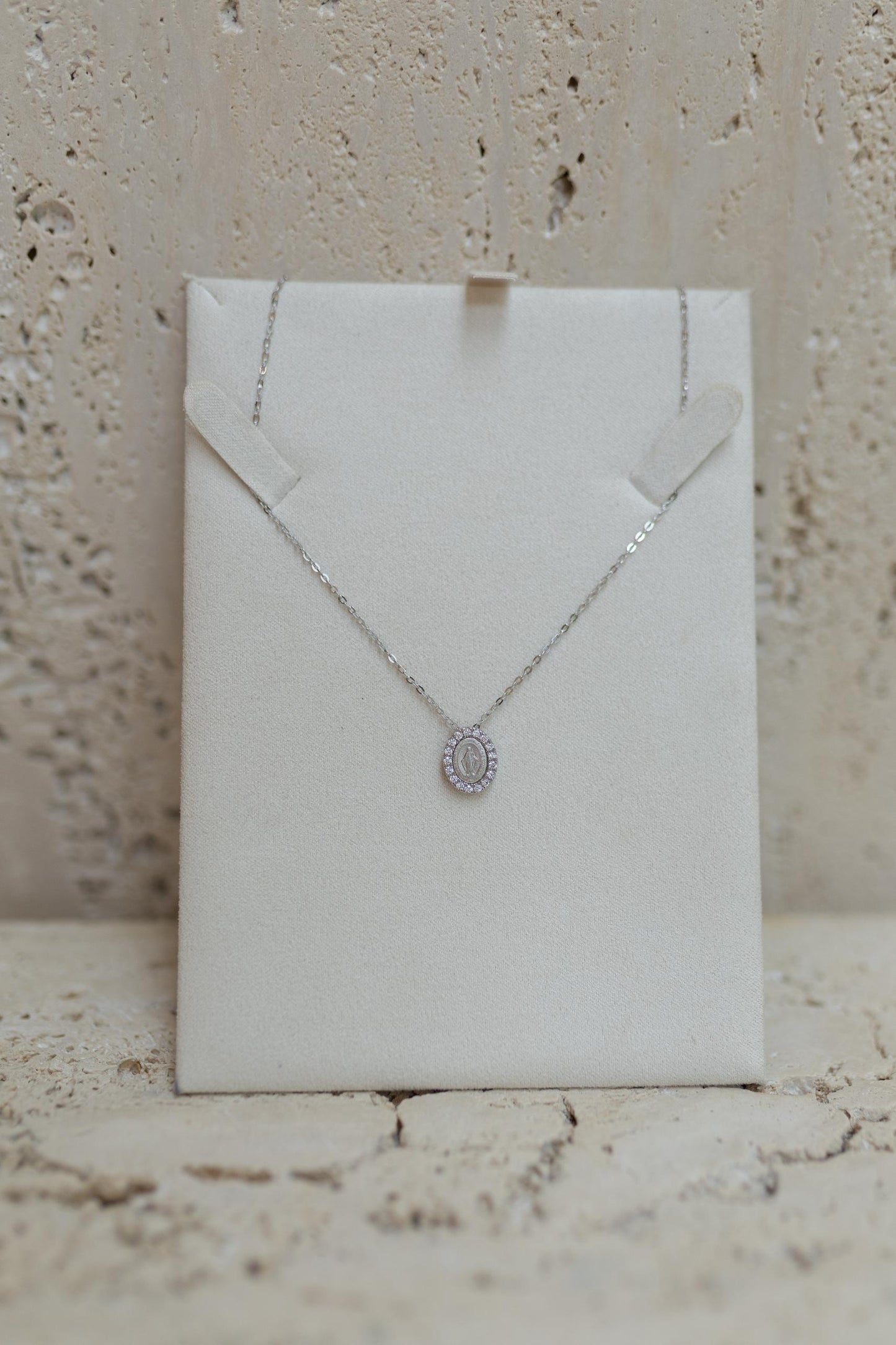 Colar Infantil Nossa Senhora das Graças Prata 925 Ródio Branco