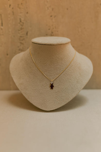 Colar Filhos Com Coração Cravejado Dourado