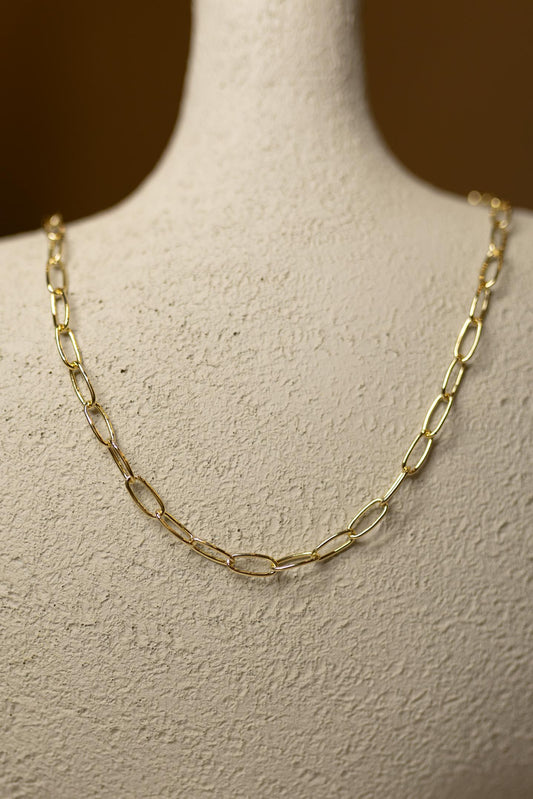 Colar Choker Elos Ovais Dourado