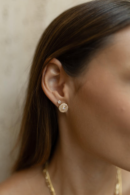 Brinco Pizza Cristal Dourado