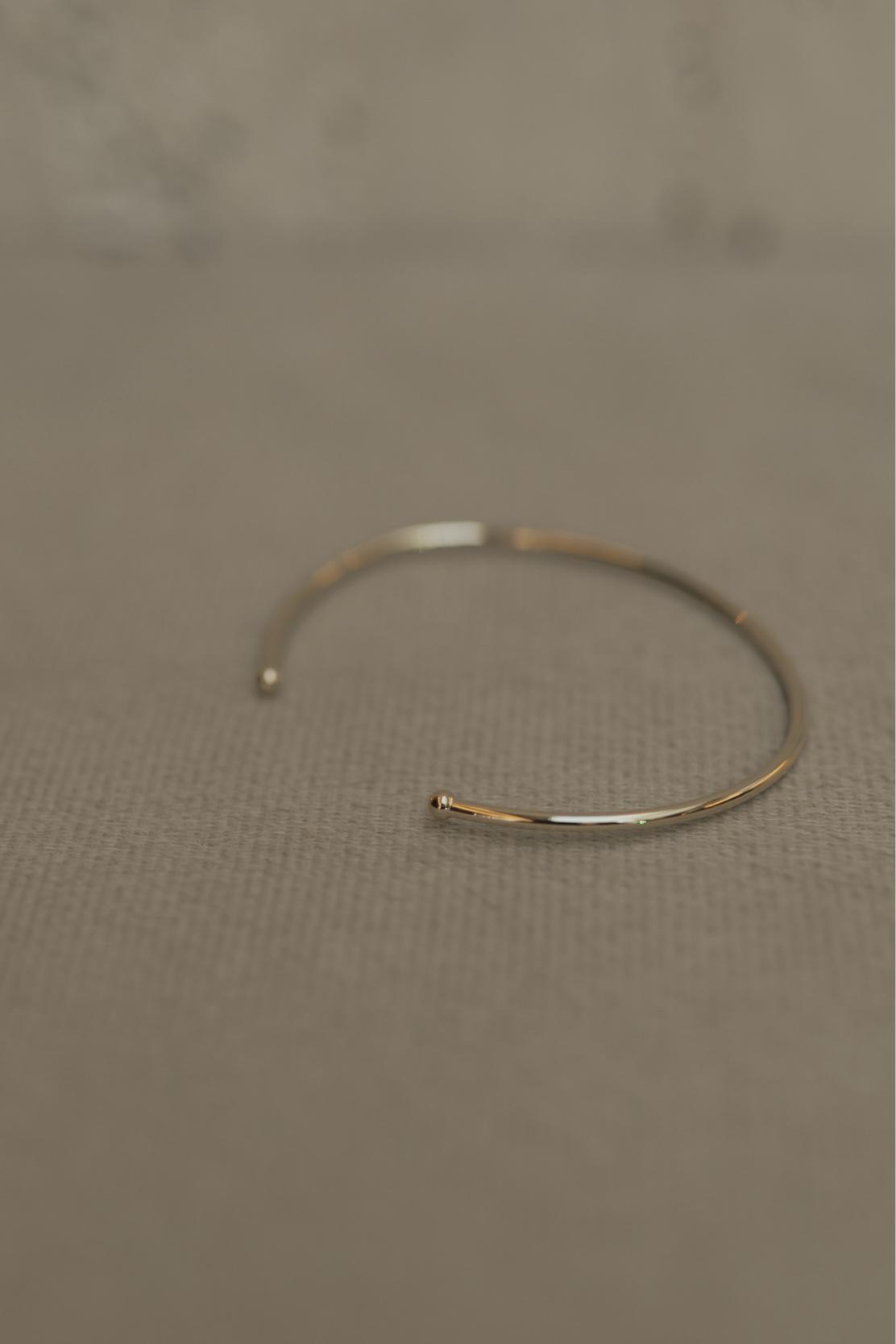 Bracelete Tubo Liso Slim Dourado