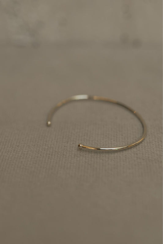 Bracelete Tubo Liso Slim Dourado