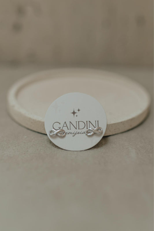 Brinco Infinito Liso Ródio Branco