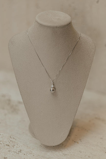 Colar Esfera Zircônia Ródio Branco