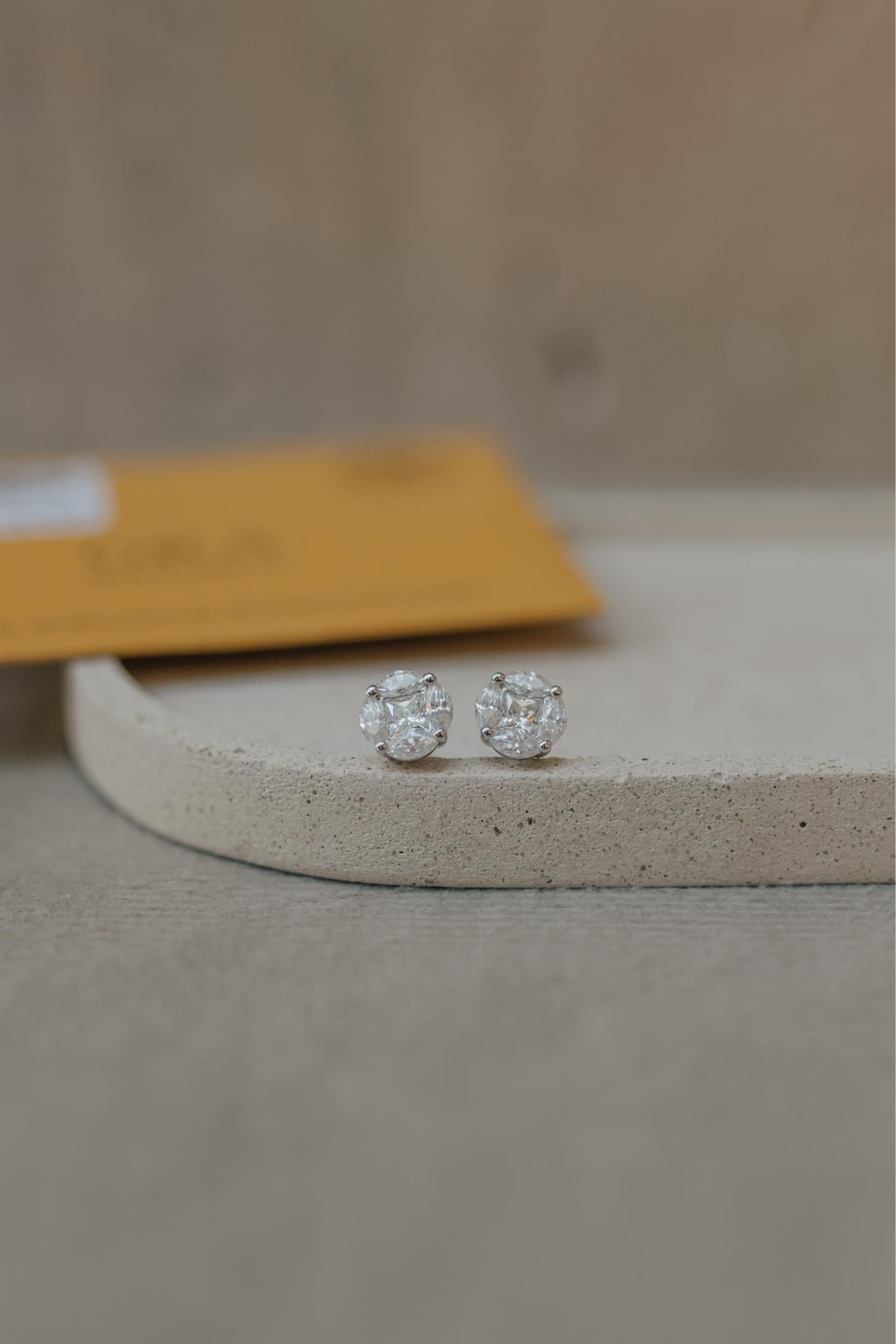 Brinco Illusion Moissanite 10mm Prata 925