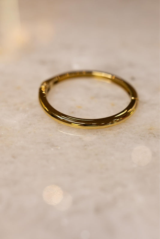 Bracelete Liso Fechado 6mm Dourado