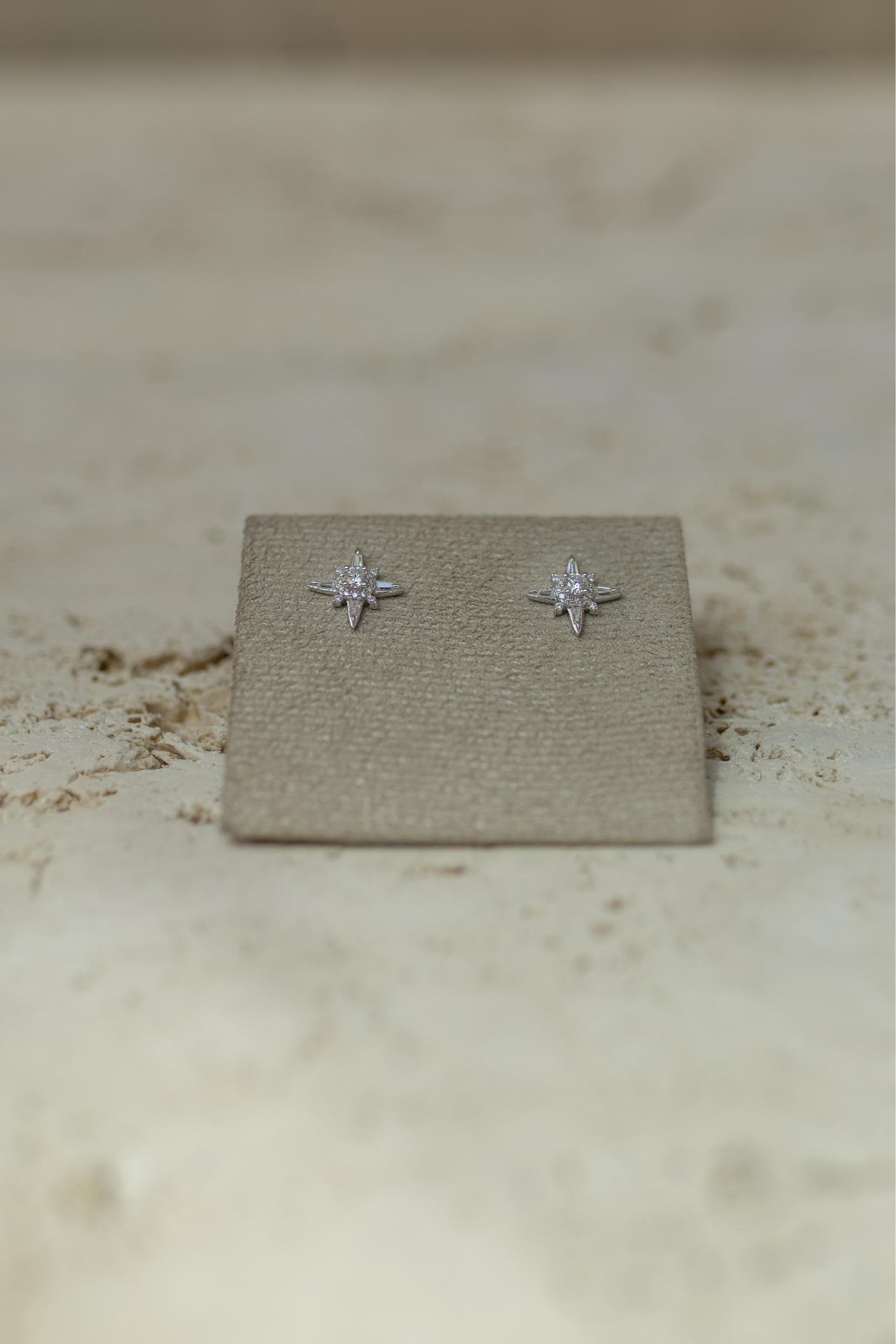 Brinco Galaxy Moissanite Prata 925 Ródio Branco