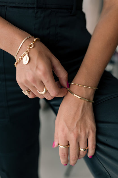 Bracelete Torcido Slim Dourado