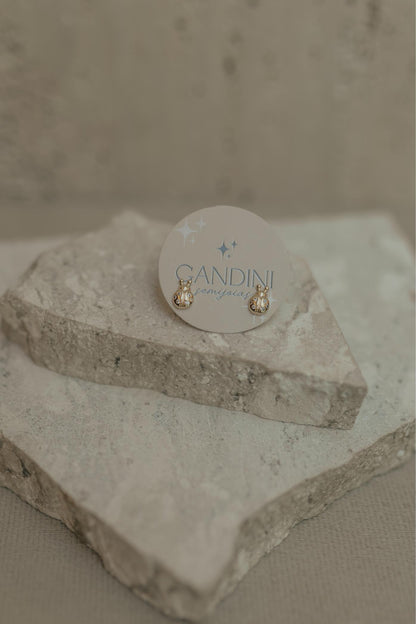 Brinco Infantil Cristal Joaninha Dourado