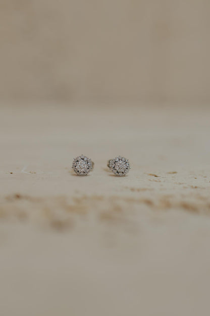 Brinco Mini Chuveirinho Cravejado Ródio Branco