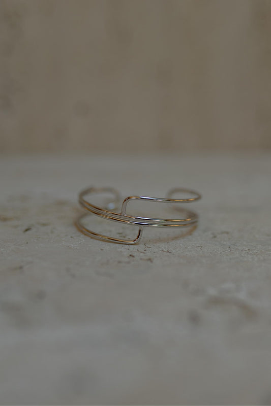 Bracelete Voltas Vazado Ródio Branco