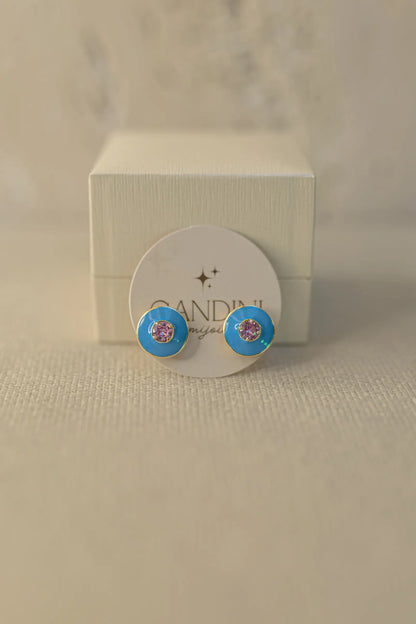 Brinco Rainbow Esmaltado Dourado