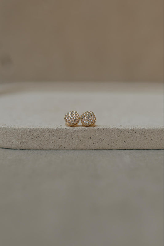 Brinco Orgânico Cravejado Dourado M