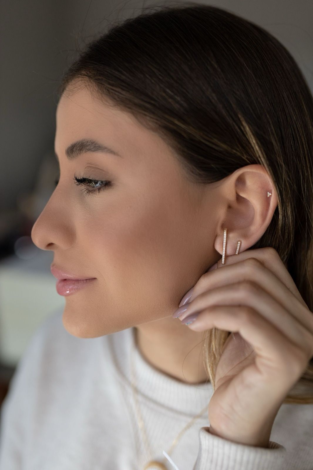 Piercing Tragus Triângulo Cristal