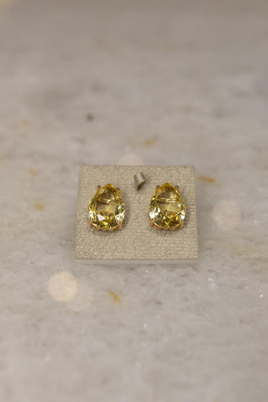 Brinco Gota Yellow Dourado