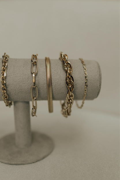 Pulseira de Elos Trançados Dourado