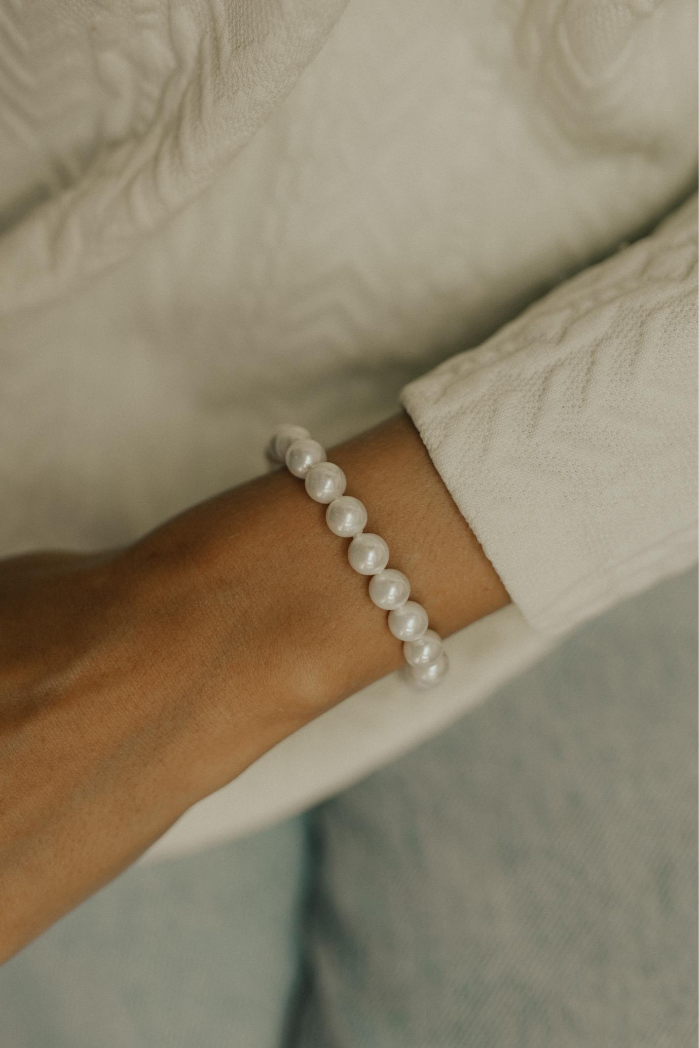 Pulseira de Pérola Shell Dourado