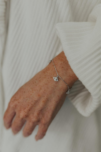 Pulseira Olho Grego Prata 925 Ródio Branco