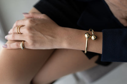 Bracelete de Bolas Liso Dourado