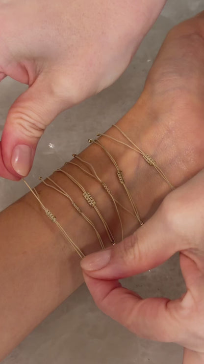 Pulseira Seda Shambala Turmalina e Pérola